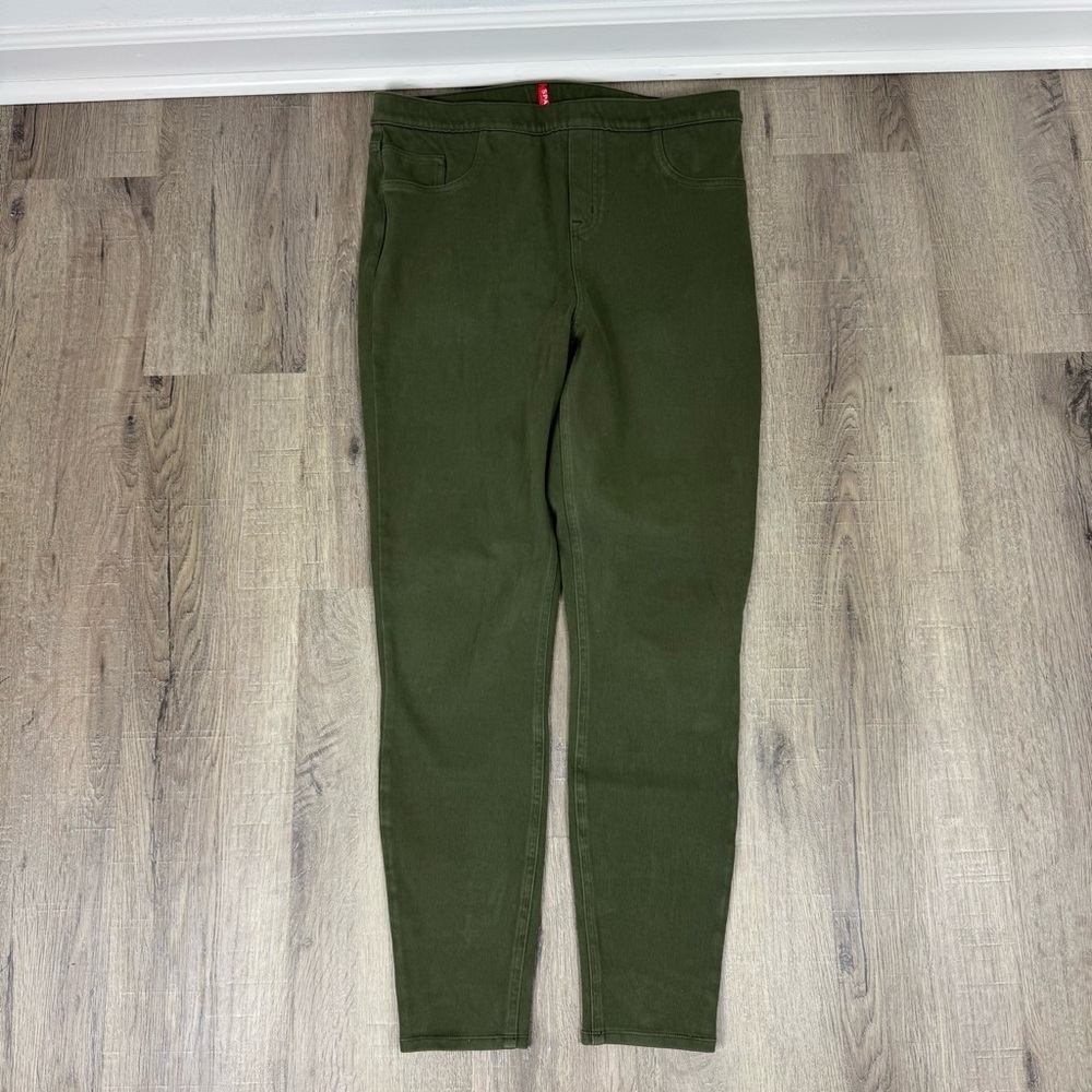 Spanx Jean-ish Leggings Olive Green Size 1X Tall Skinny High Waist Slimming